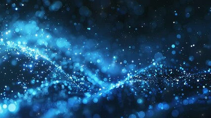 Wall Mural - Modern abstract background. Blue glow particle abstract bokeh background 