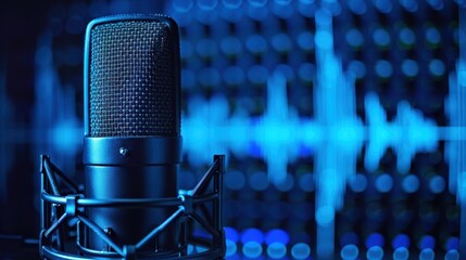 The studio microphone closeup