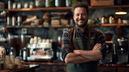 Canvas Print - The happy cafe barista