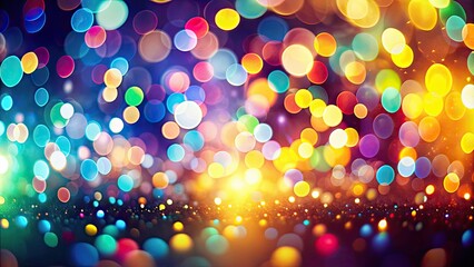 Sticker - Abstract bokeh lights in various colors and shapes, abstract, bokeh, lights, colorful, background, festive, swirling