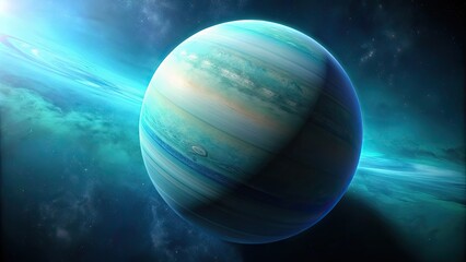Wall Mural - abstract background featuring the planet uranus with a blend of colors and textures, uranus, planet,