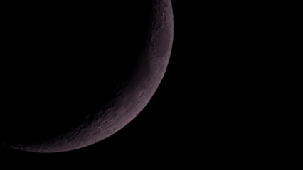 Wall Mural - Moon at dark black sky at night time lapse. Astrology or astronomy planet timelapse.