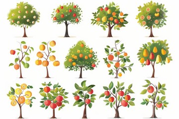 illustrations fruit trees