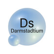 © Сергей Полякевич - Element Ds icon. Darmstadtium symbol. Blue shiny sphere. Vector illustration.