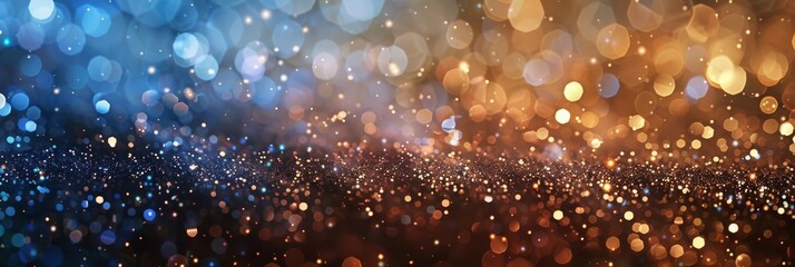 Wall Mural - abstract glittering lights with a gradient from blue to brown