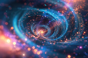 Poster - a blue and pink smoke background with a black background, background representing the concept of entropy in thermodynamics