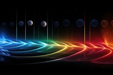 Leinwandbilder - a colorful line of light in the dark, depiction of the Doppler broadening effect in spectral lines