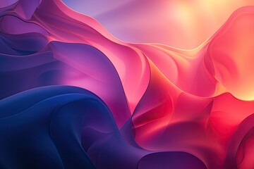Aufkleber - a red and yellow abstract background with curved shapes, minimalist abstract composition with subtle gradients
