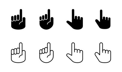 Poster - hand icon set. hand vector icon, palm,click