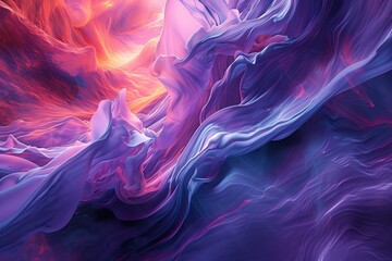 Poster - a purple and blue abstract painting, surreal abstract scene with melting and morphing shapes