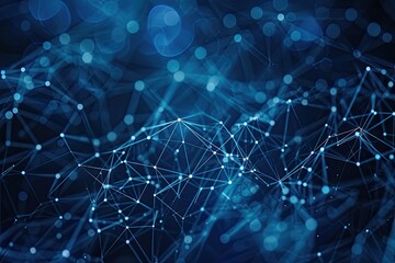 Leinwandbilder - a dark blue background with a network of dots, Interconnected pixels weaving seamless web of user experience