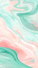 Wall Mural - Abstract Swirling Green and Pink Marble