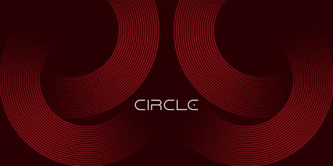 Poster - Abstract glowing geometric lines on dark background. Modern shiny circle lines pattern. Futuristic technology concept. Suit for cover, poster, banner, brochure, header, website