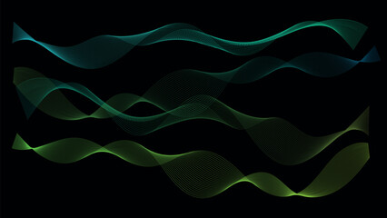 Fototapete - abstraction dark background waves graphics