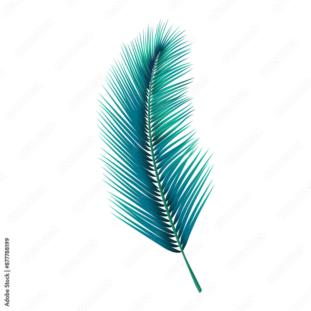 Tropical palm leaf isolated on a white background Stock Vector | Adobe ...