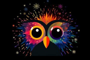 Poster - owl in the night made by midjourney