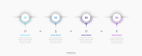 Wall Mural - vector infographic label design template with icons and 4 options or steps. can be used for process 