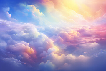 beautiful rainbow clouds of colors