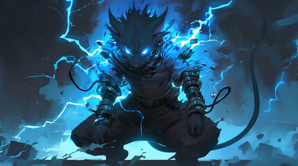 Wall Mural - Rat man with electric powers