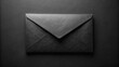 © guntapong - Black paper bubble envelope on dark background, Black, dark, background