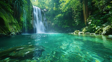 Wall Mural - Tranquil Waterfall Oasis