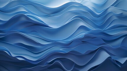 Canvas Print - A blue background with subtle, wave-like patterns in different shades, evoking a sense of the sea