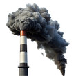 © MS Store - Factory chimney with black smok isolated on transparent background