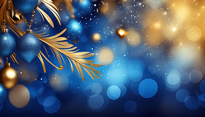 Wall Mural - blue and gold abstract background. generative ai