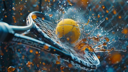 Wall Mural - Tennis Ball Splashing in Water