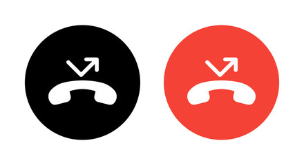 Aufkleber - Missed call phone icon on circle background. Miss call sign symbol