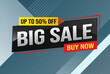 © Haji - Big sale buy now poster banner graphic design icon logo sign symbol social media website coupon Banner design template for marketing. Special offer promotion retail