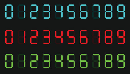 Poster - digital numbers set. digital clock numbers. calculator digital numbers.vector illustration.