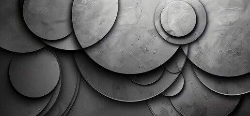 Poster - Abstract background with overlapping circles and grunge texture, monochrome design for graphic elements or backgrounds in the style of monochrome design.