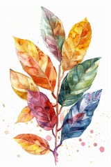 Sticker - A colorful leafy tree with many different colored leaves