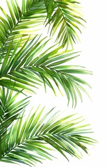 Poster - A painting of a palm tree with green leaves