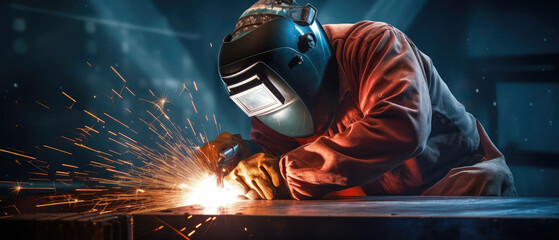 Poster - Skilled Welder at Work in Workshop