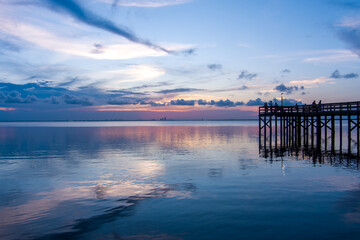 Sticker - Beautiful July sunset on Mobile Bay