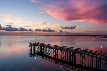 Wall Mural - Beautiful July sunset on Mobile Bay