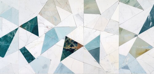 Wall Mural - Abstract Geometric Marble Tiles Design Background