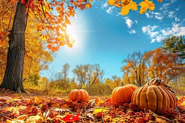 Wall Mural - Pumpkin Copyspace Representing Trick Or Treat And Happy Halloween