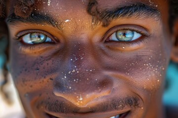 Canvas Print - A portrait of a person's joyful laughter.