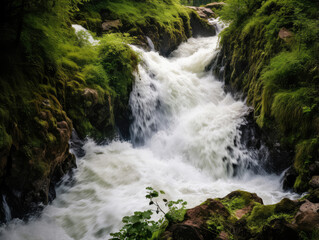 Sticker - Tranquil Forest Waterfall Oasis