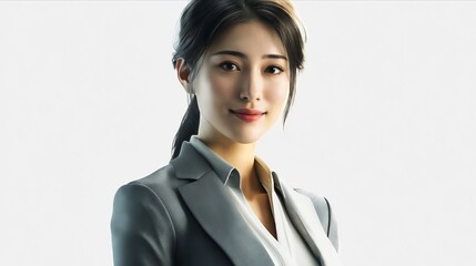 Wall Mural - A woman in a business suit with her hands on her hips.