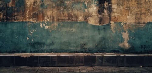 Canvas Print - Vintage Weathered Wall and Pavement Background