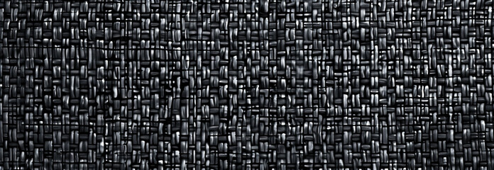Poster - Black and white burlap background, seamless pattern of woven fabric with a grainy texture, monochrome design for textile printing, vector illustration in the style of detailed vector art