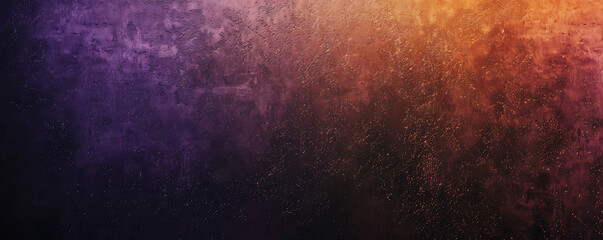 Wall Mural - Grainy purple dark gradient noisy background orange poster banner.