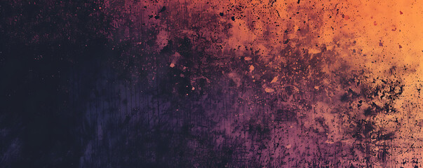 Wall Mural - Grainy purple dark gradient noisy background orange poster banner.