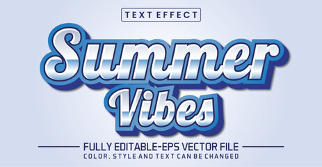 Poster - Summer vibes  font Text effect editable