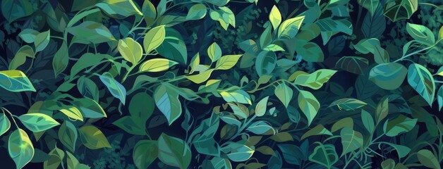 Wall Mural - Vibrant Green Foliage Nature Abstract Background