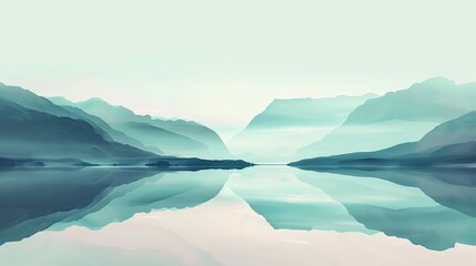 Poster - soft gradients blend across a serene landscape, evoking calm and inviting you to nature's gentle emb